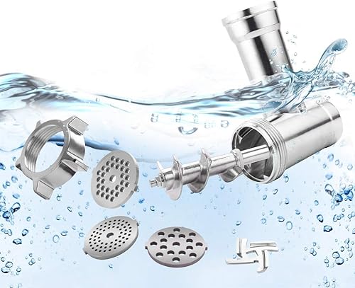 Miniatura 6 de Homdox - Picadora de carne de 2000 W, con 3 placas de molienda de acero inoxidable y tubos de relleno de salchichas para uso doméstico y comercial