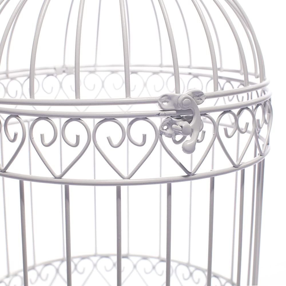 Anderson's Decorative Ivory Wire Birdcage Wedding Centerpiece, Table Décor, Hanging Decorations, Reusable