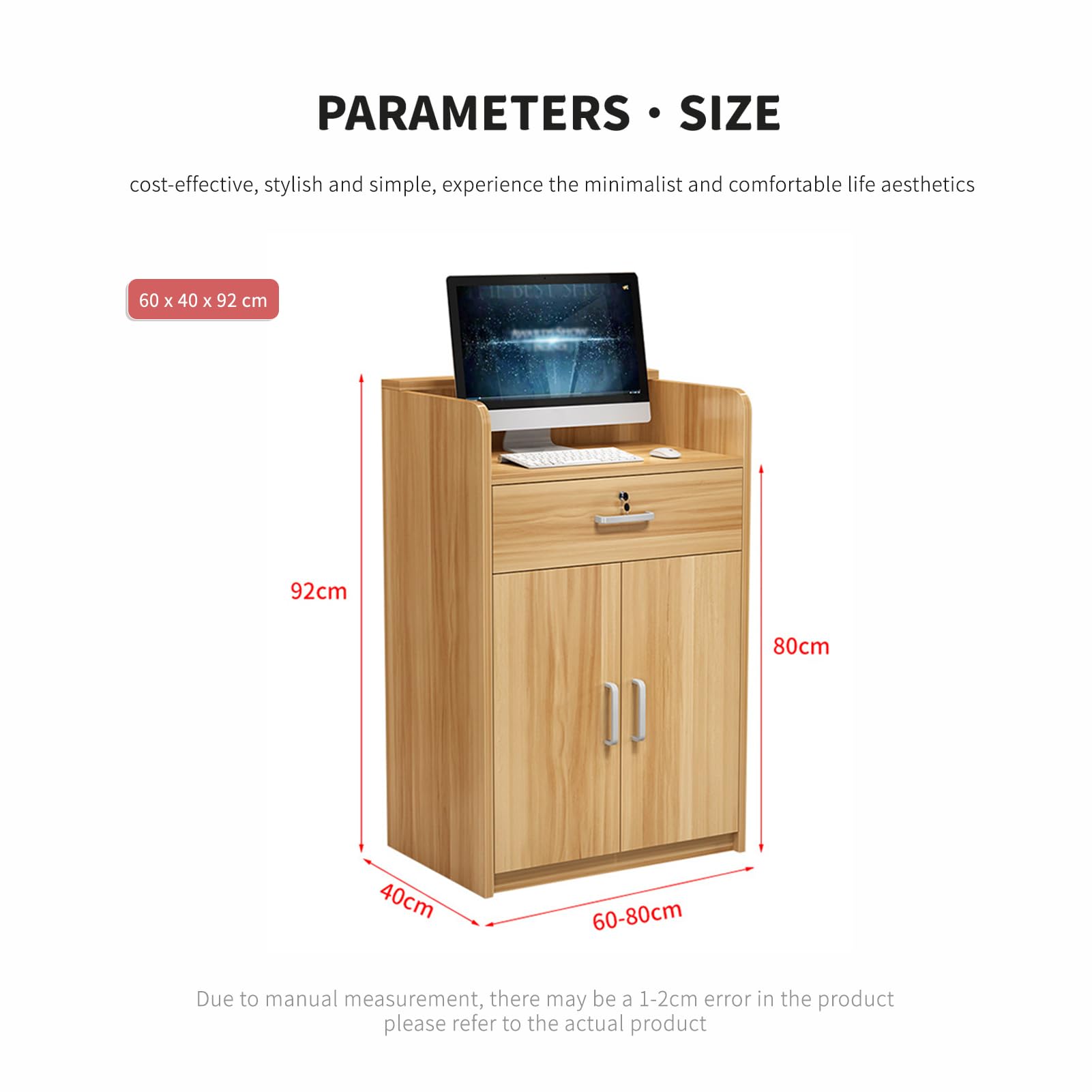 Empfangstresen 140cm - Rezeptionstheke Mit Schublade Für Büro & Salon