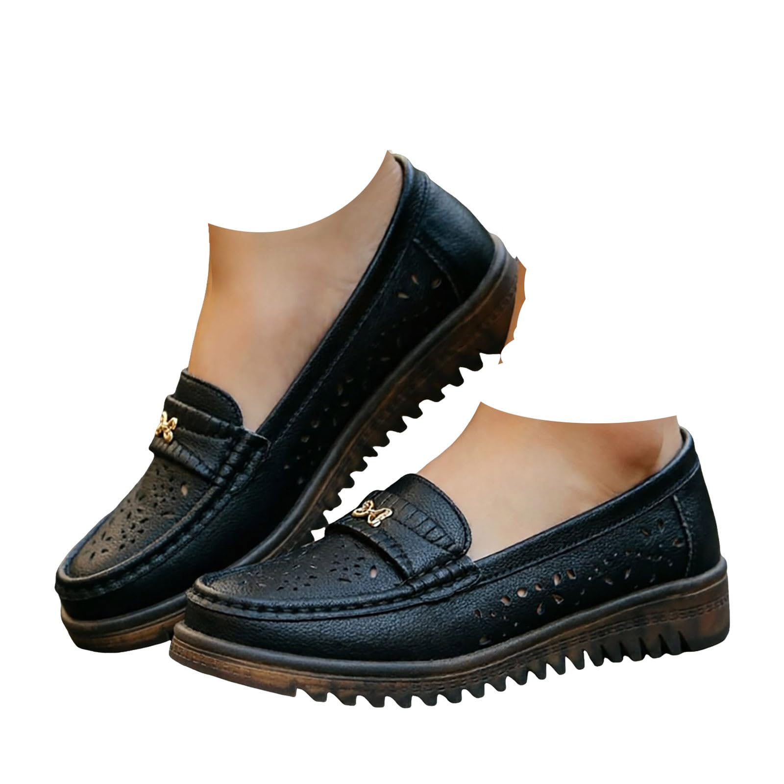 Sneakers for Women Slip On Shoes for Women, Womens Sneakers Comfortable Arch Support Non-Slip Cushioned Breathable Fabric Teen Girls Shock Absorbing Office Elastic Walking Running Shoes 6 Black
