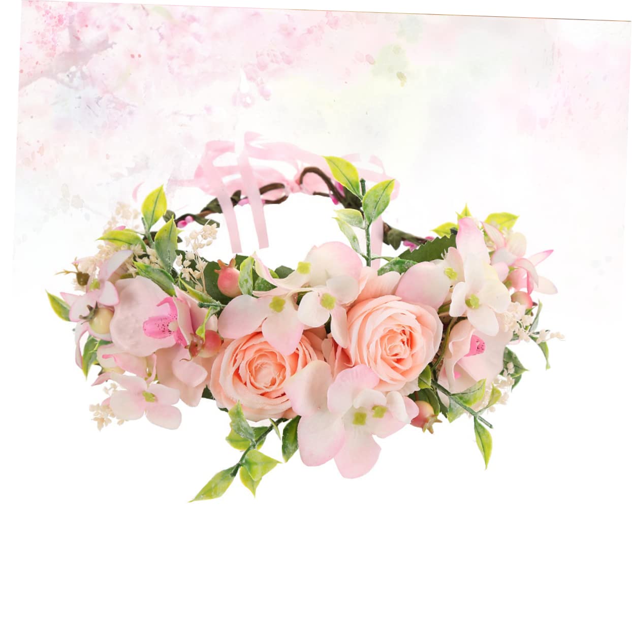 FOMIYES 2piezas Diadema De Flores De Rosa Artificial Para Fotografía De Vacaciones La Playa Accesorio Floral Bohemio Para Bodas y Fiestas