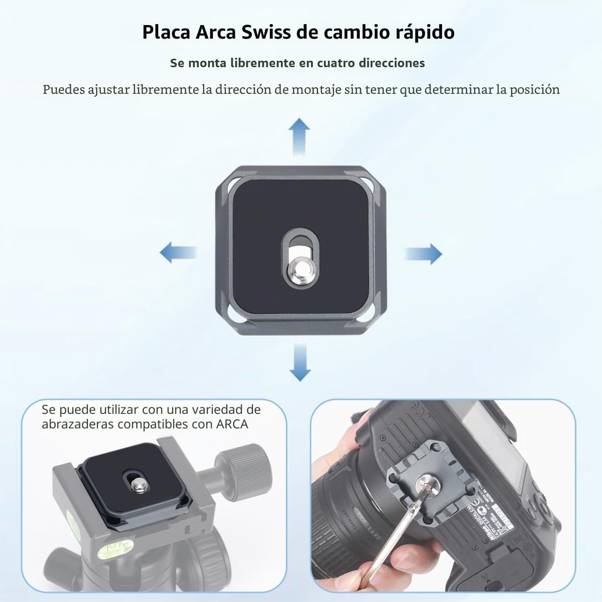 Koolehaoda QB-1 Clip para Cámara Soporte en la Correa para el Hombro O cinturón para Cámara de Acción, Máquinas de Tarjetas, Cámara DSLR y Binoculares