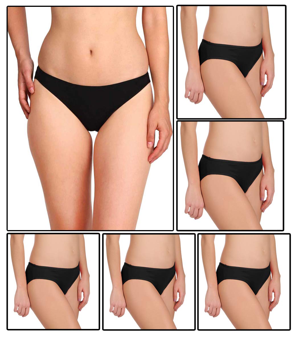 GenericWomen's Soft Stretch Underwear Seamless Hipster Panties - Black, Multicolor, Small (6 Pack )