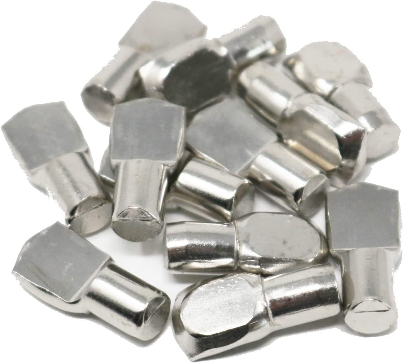 Fixte Nickel Plug In Shelf Support Pins Steel Spoon Shaped Pegs 7Mm Shelving Cabinet Furniture Plated Finish (Pack Of 24)