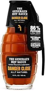The Generals Danger Close Hot Sauce – Cayenne & Habanero Grenade Bottle (177 ml / 6 fl.oz.)