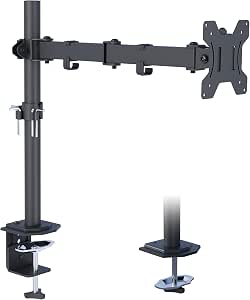 Supporto per supporto per 4 monor, braccio per monor ad altezza regolabile per schermi da 10-27 pollici, 360 ° Rotazione con morsetto per Home Office  7