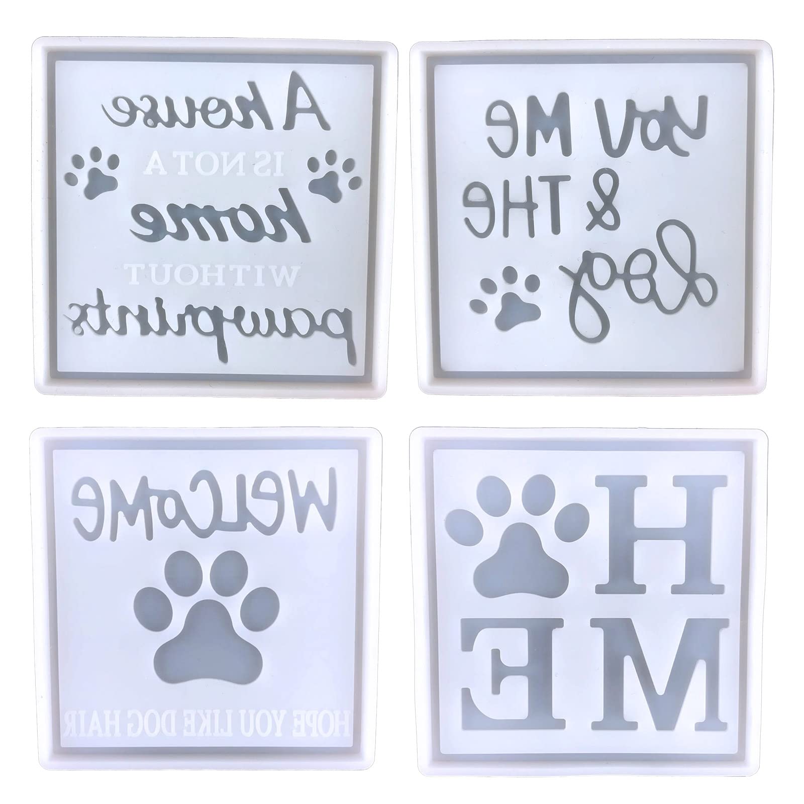 JIgeren Coaster Molds DIY Home with Dog Paw Coasters Silicone Molds Epoxy Resin Molds for Cup Mat Holder Molds for Casting Home Office Decor 5