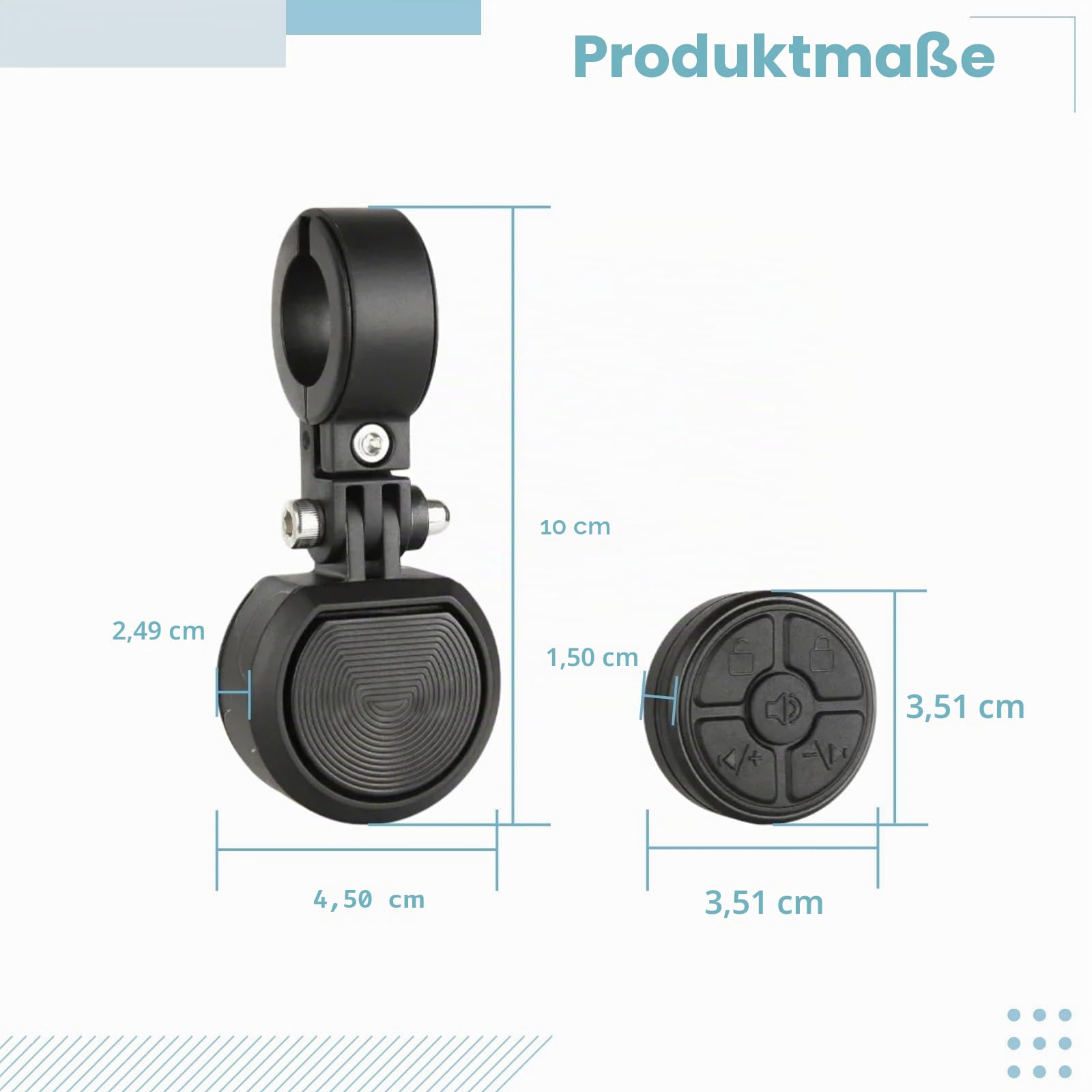 Kabellose 120 dB Anti-Diebstahl-Hupe mit Fernbedienung, IP66 wasserdichte elektrische Glocke, 4 Soundmodi, 30-Tage-Standby, Typ-C-Aufladung für Fahrräder