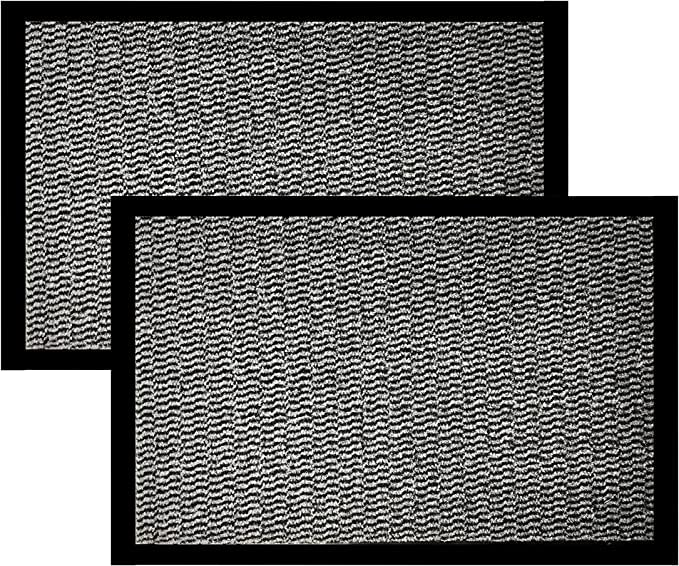 Pack of 2 Door Mat Barrier Mat Non Slip Rubber Mats Washable Heavy Duty | Floor Mats Kitchen Rugs Dirt Trapper Doormat Entrance Rug Shoes Scraper Super Absorbent Carpet (Grey, 60 X 120 (Pack of 2)
