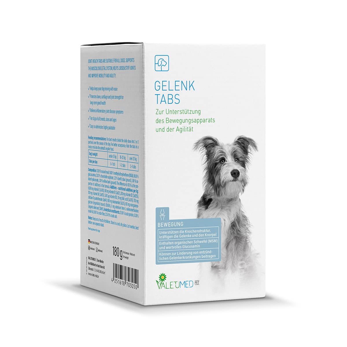 Tabs Gelenke, 180g, Zusatzfutter für Hunde zur Unterstützung des Bewegungsapparats und der Agilität