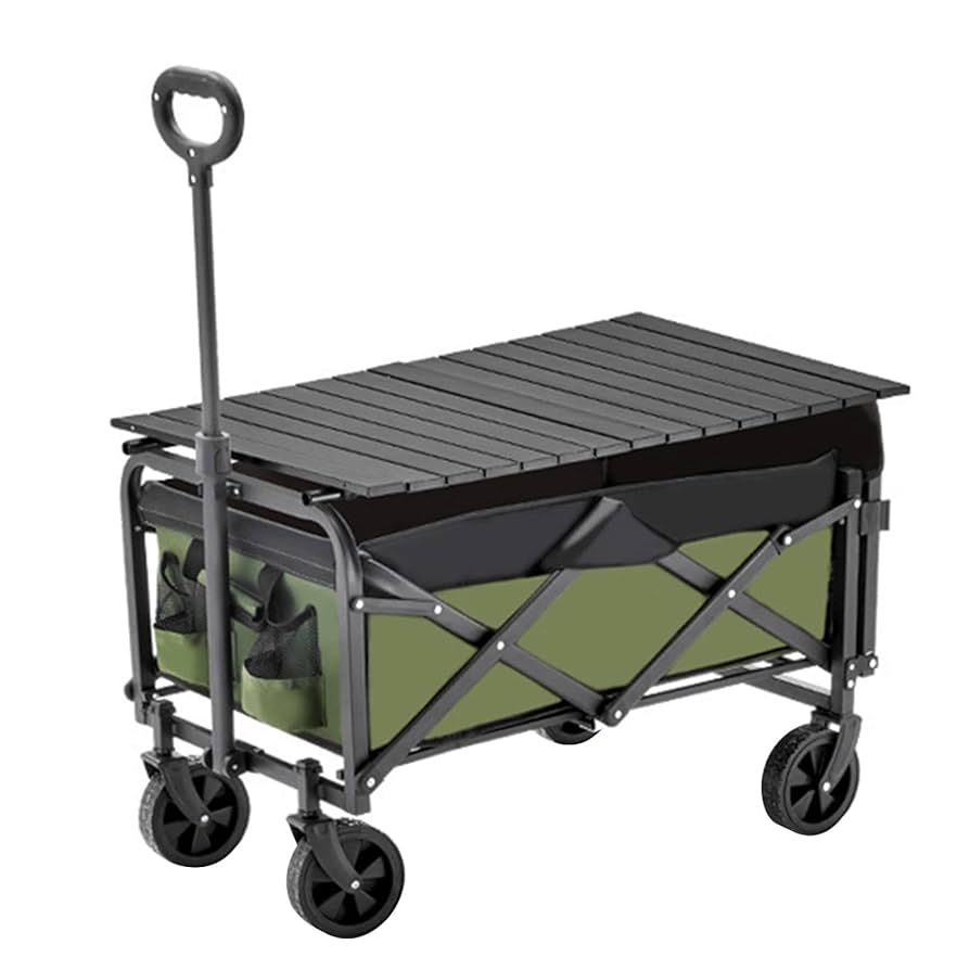 ロールテーブル付き耐荷重150kg大容量コンパクト収納キャリーカート Amazon.co.jp: 【大容量150L・1秒撤収・テーブル付き