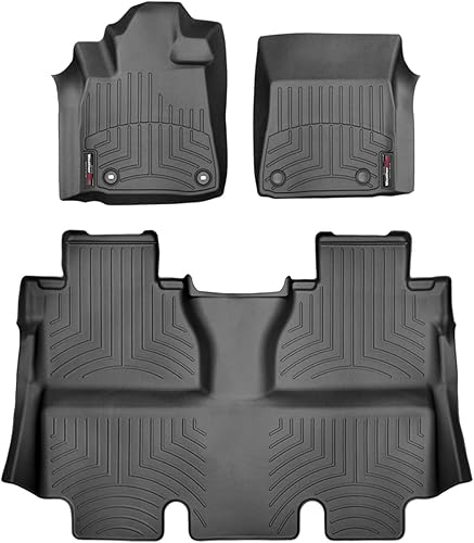 WeatherTech Revestimientos de suelo personalizados para Toyota Tundra - 1 y 2 fila (444081-440938), negro disponible en Yaxa Mexico