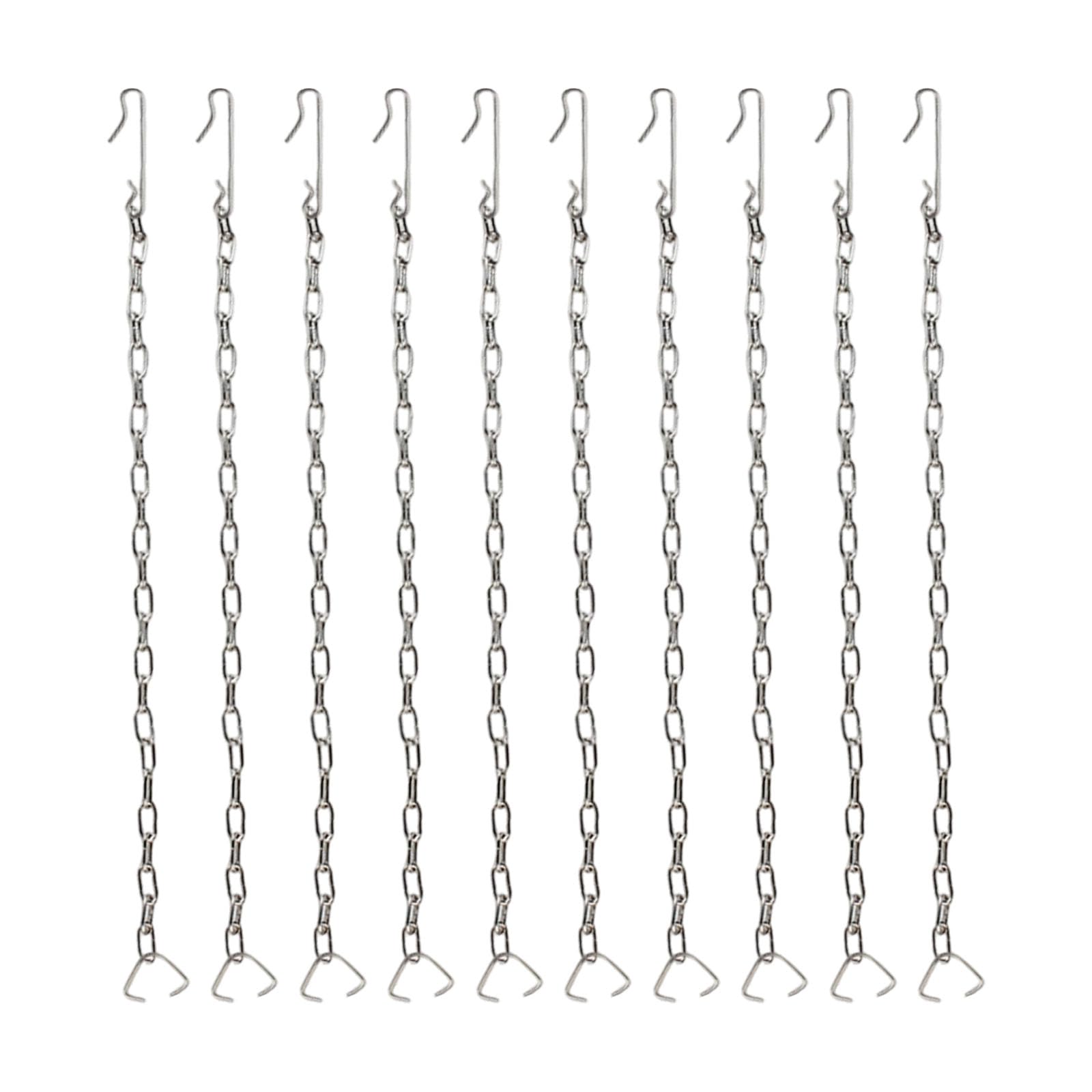 10Pcs Stainless Steels Universals Flapper Chain Replacement Toilet Lift with Hook and Rings for Most Universals Toilet