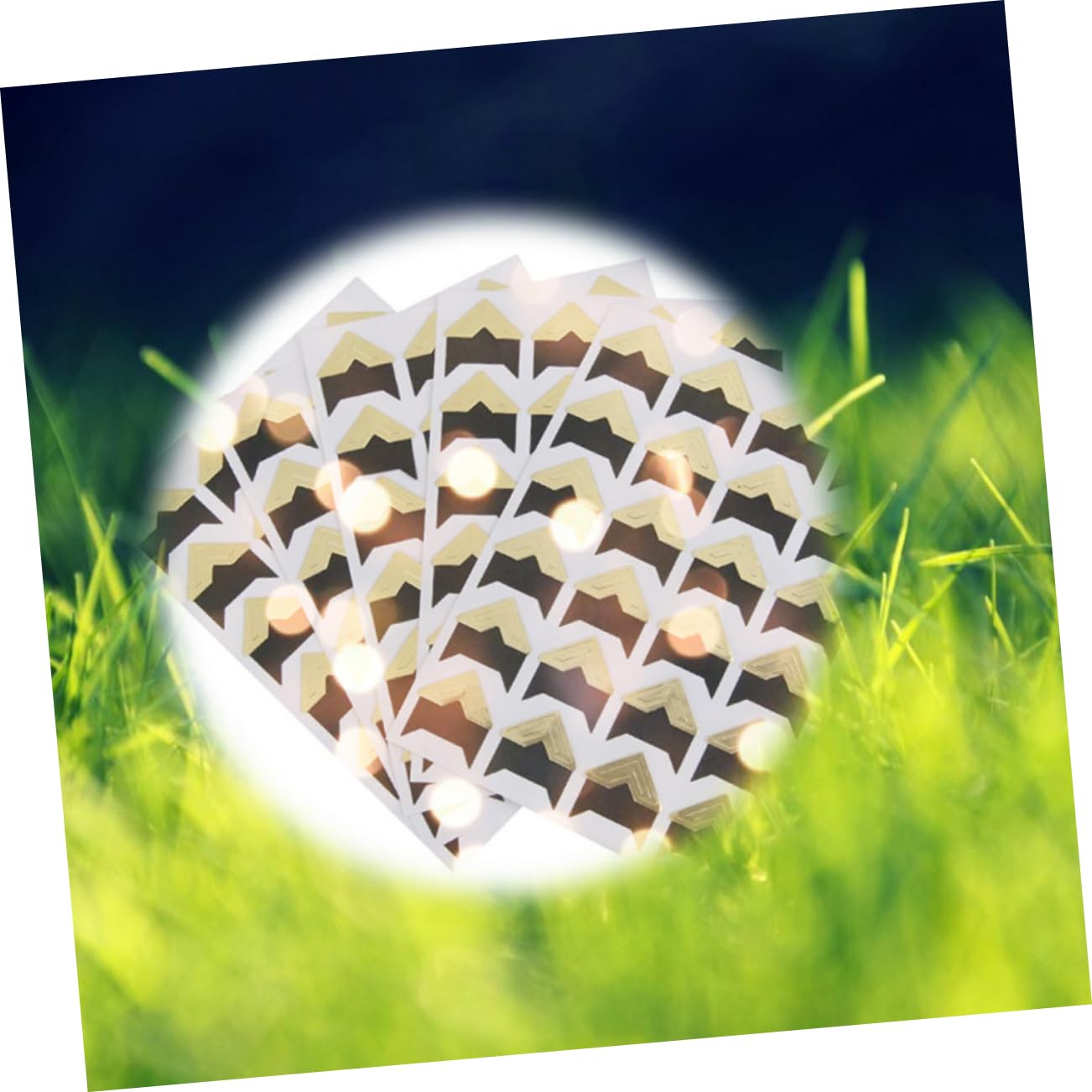 IWOWHERO Lightweight Paper Photo Album Stickers 5pcs Self-Adhesive Scrapbook Photo Corners Gold Edge Reversible for