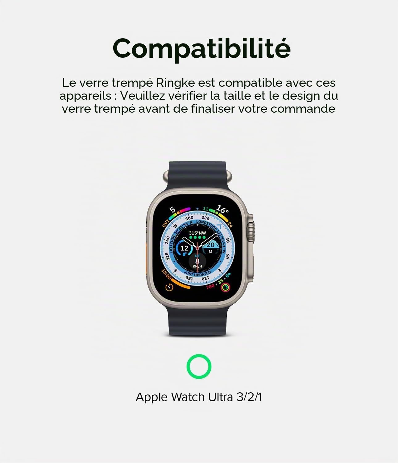 Ringke Verre Trempé Compatible avec Apple Watch Ultra 3/2 / 1 49mm [Tempered Glass] [4 Pack] Protecteur d'écran Taille Exacte Transparent Anti-Rayures 9H Dureté