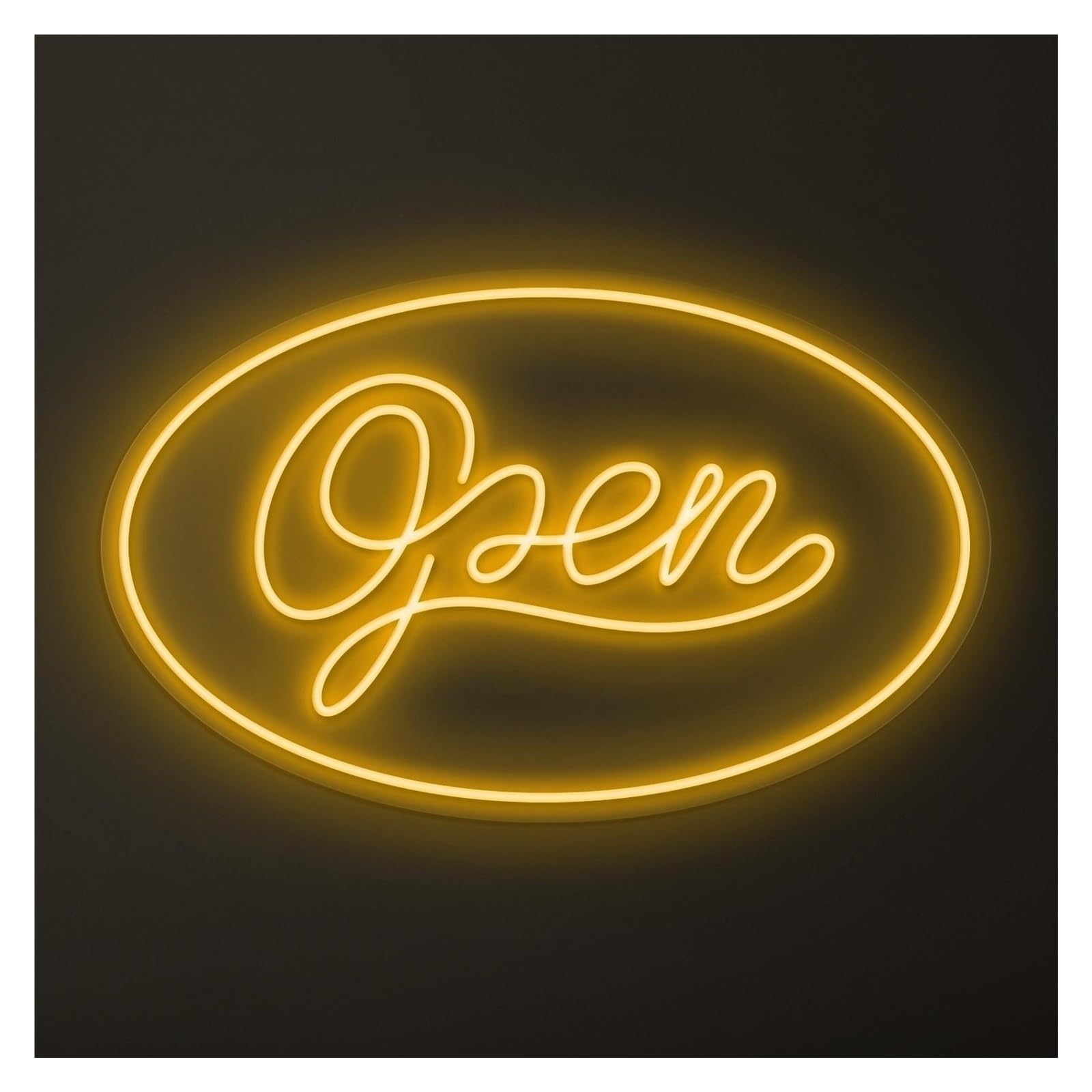 Rongch Yellow Hanging Art Signs Open Neon Sign, Suitable For Restaurants Shop Decor With Brightness Adjustable 46Cm(Yellow)