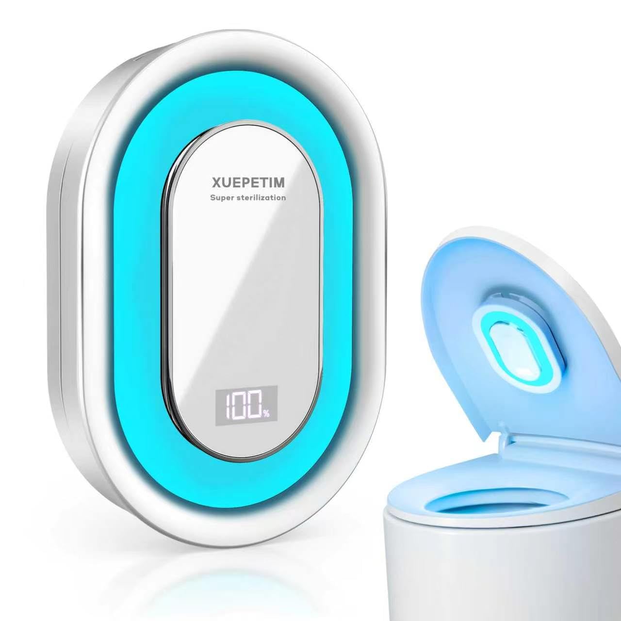 Smart Toilet UV-C Sanitizing &amp;Odor-Control System - Automatic Toilet Cleaner Chemical-Free Deodorizer with Safety Sensor &amp; Long-Life Rechargeable Battery