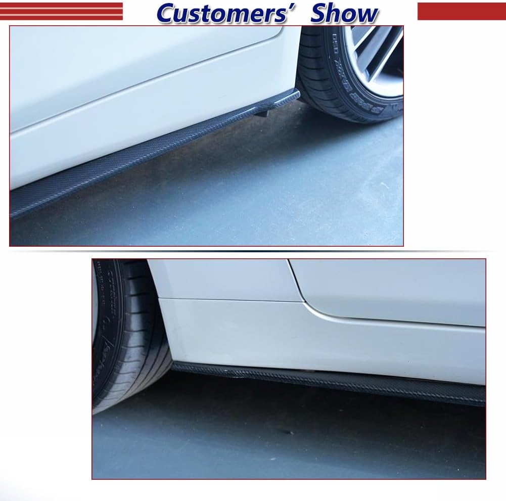 Q50 Carbon Fiber Side Skirts for Infiniti Q50 Sedan 4-Door 2013-2017 Car Side Skirt Extension Rocker Panel Factory Outlet