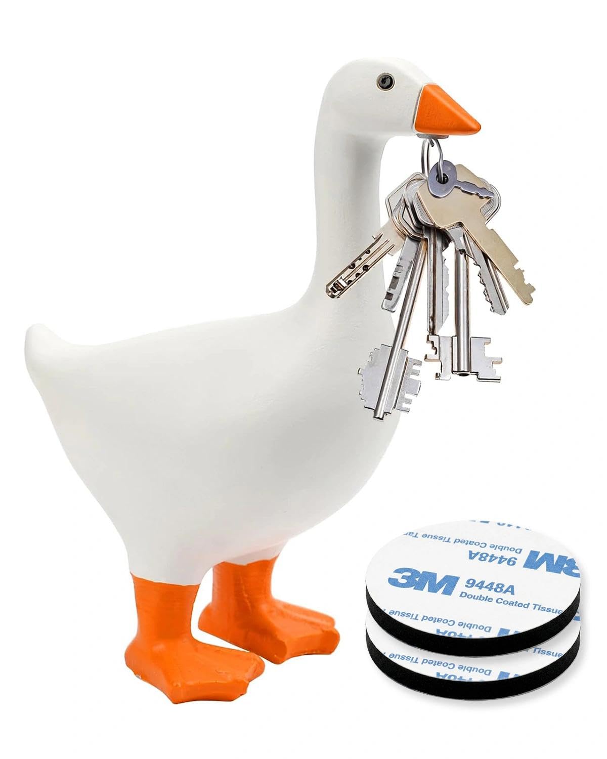 Giftgem Goose Key Holder Magnetic Resin Duck Statue, Cute Animal Key Rack Organizer, Kawaii Figurine For Desk Room Home Decor Gifts