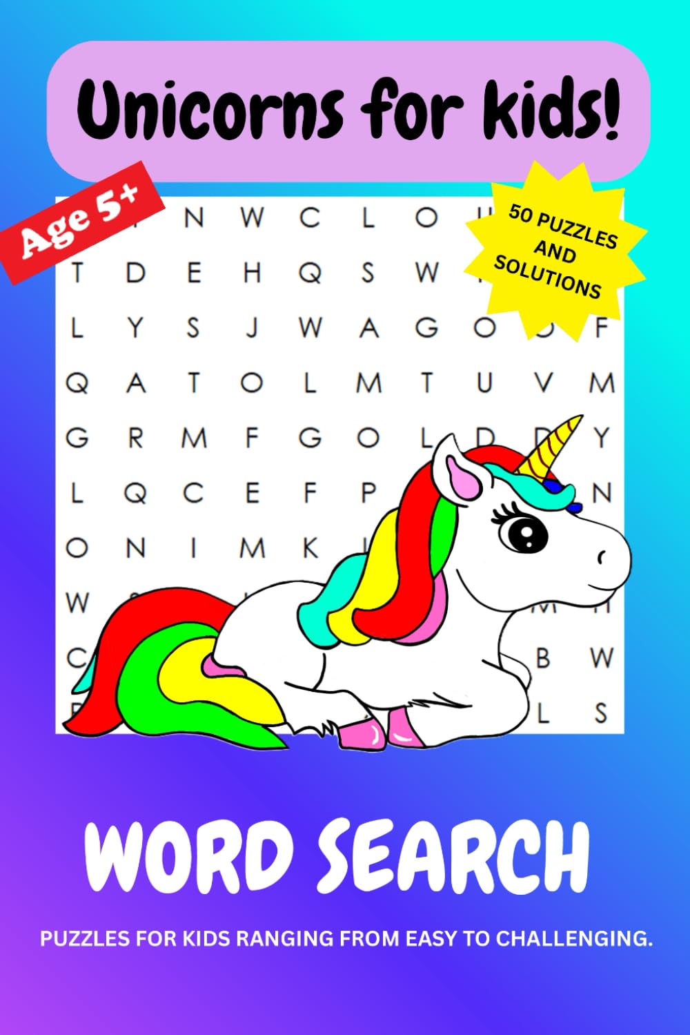 Unicorns for Kids: Wordsearch Puzzles for Kids