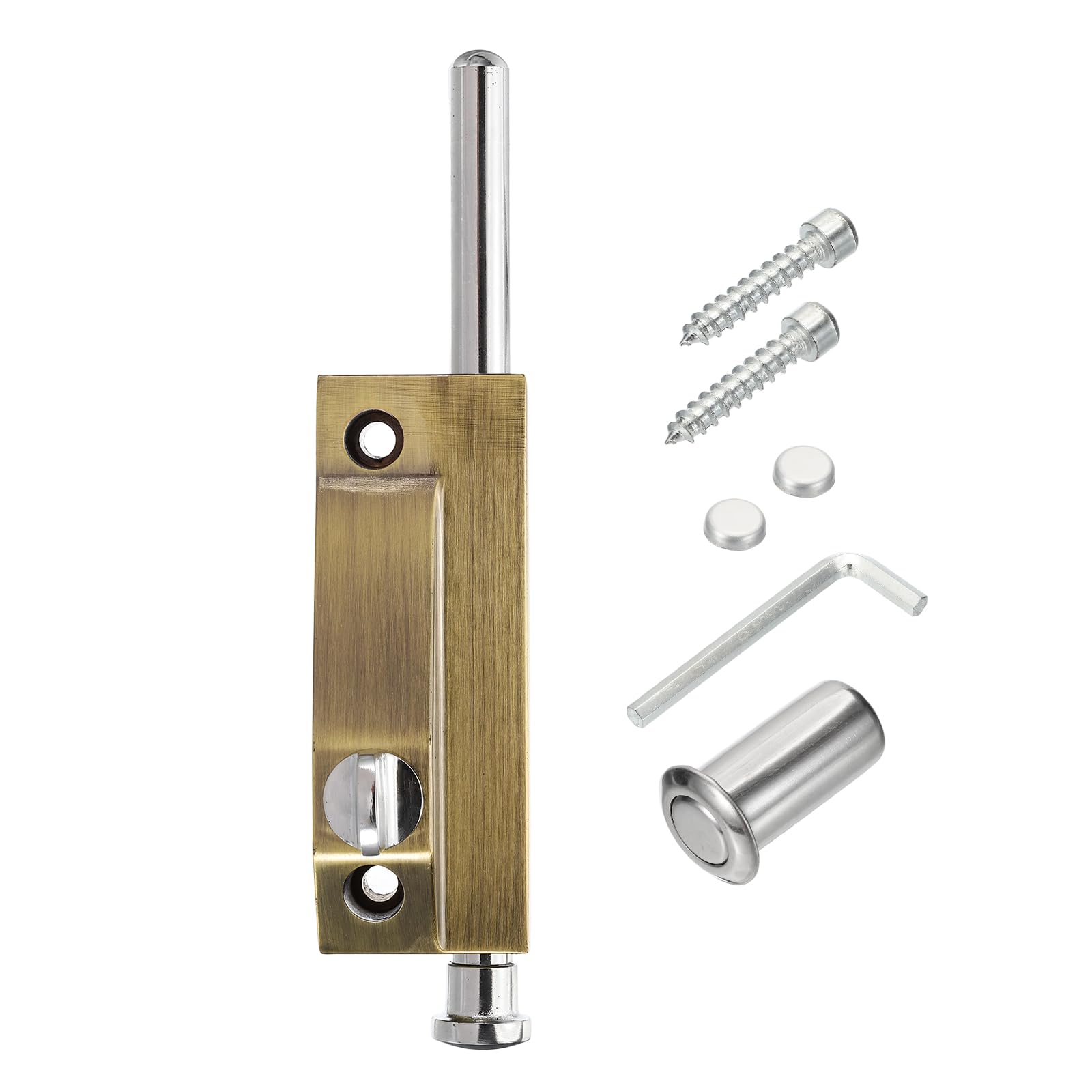 Serrure pour porte coulissante de patio rectangulaire bronze sans clé PATIKIL