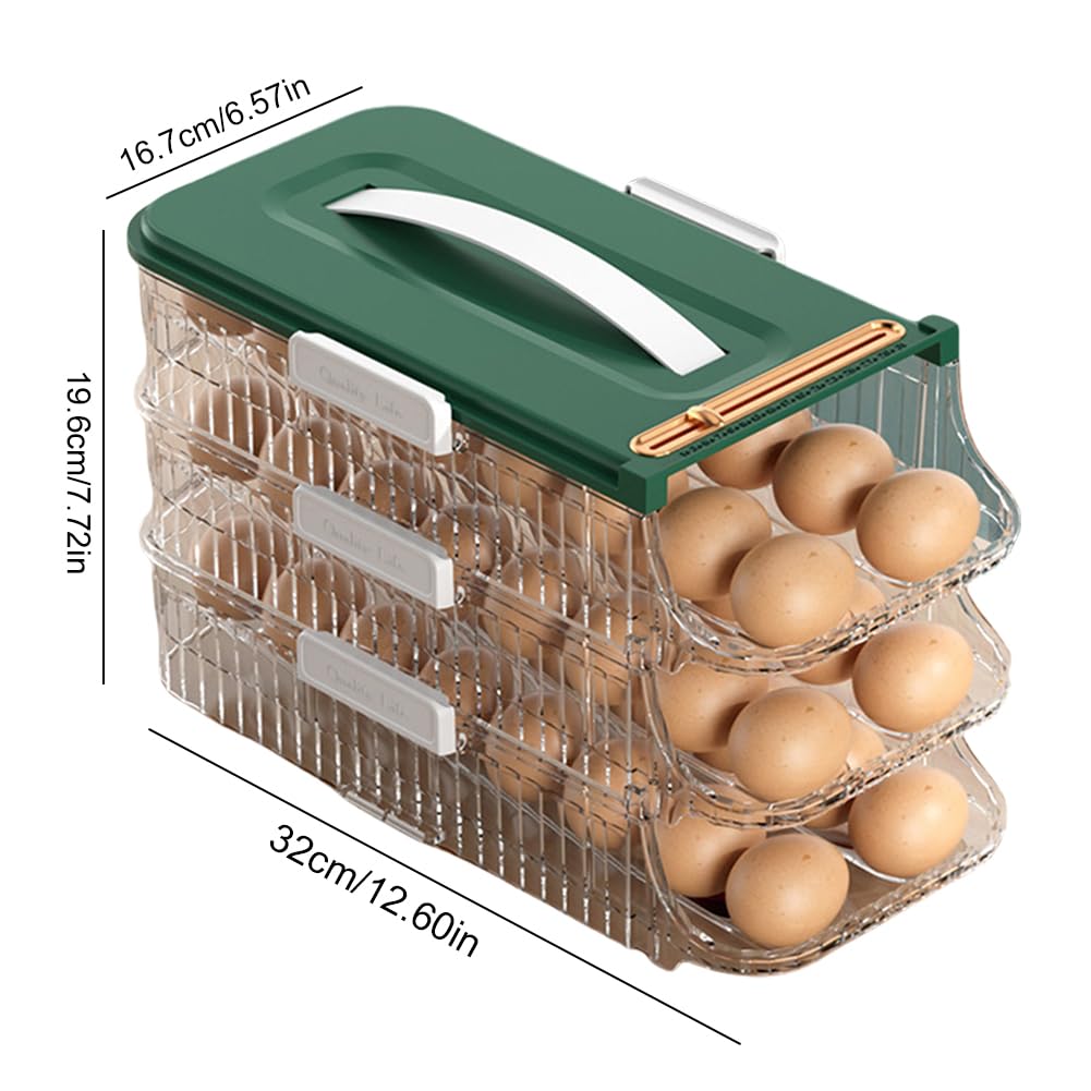 Bandeja de huevos rodante automática, estante de almacenamiento para la cocina que ahorra espacio