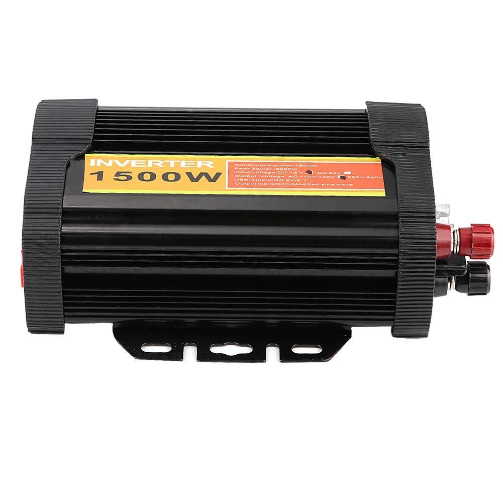 Falownik samochodowy, 1500 W, 12 V DC do 110 V AC, przetwornica napięcia, przetwornica do samochodu