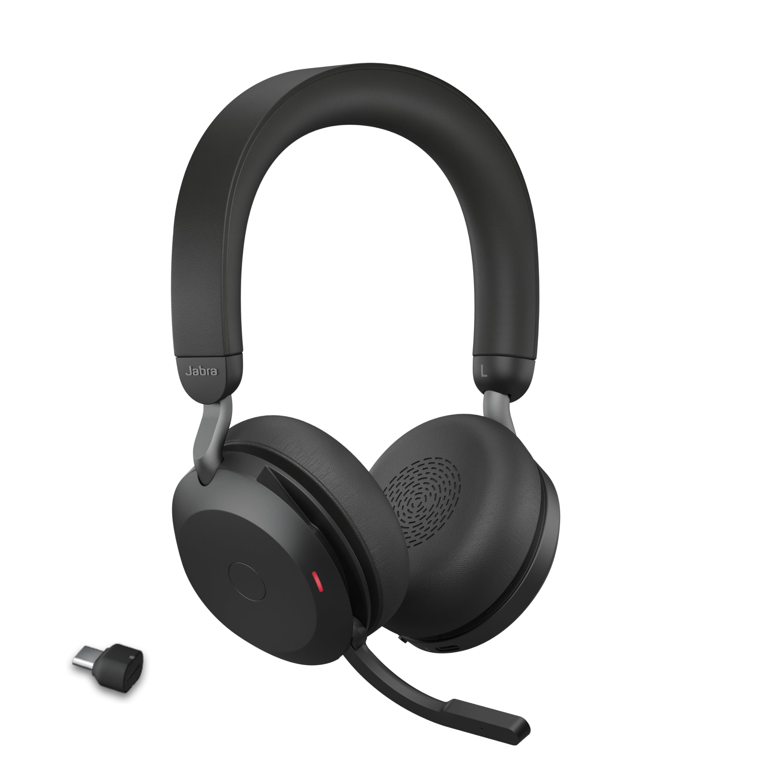 Jabra Evolve2 65 Auriculares Inalámbricos Estéreo PC con Cancelación de Ruido - Certificados para plataformas UC - Batería de Larga Duración - Adaptador Bluetooth USB-C - Negro