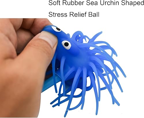 Miniatura 5 de 6 bolígrafos con forma de erizo de mar, de goma suave, divertidos bolígrafos para escuela, Navidad, oficina, fiesta