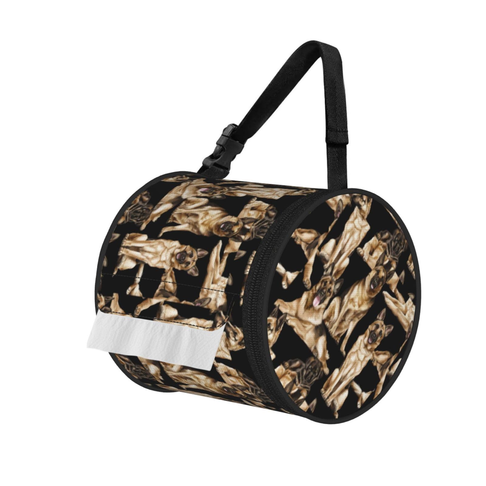 German shepherd Printed Roll Paper Carrier Bag, Foldable Oxford Cloth Tissue Case for Camping Hiking Backpack