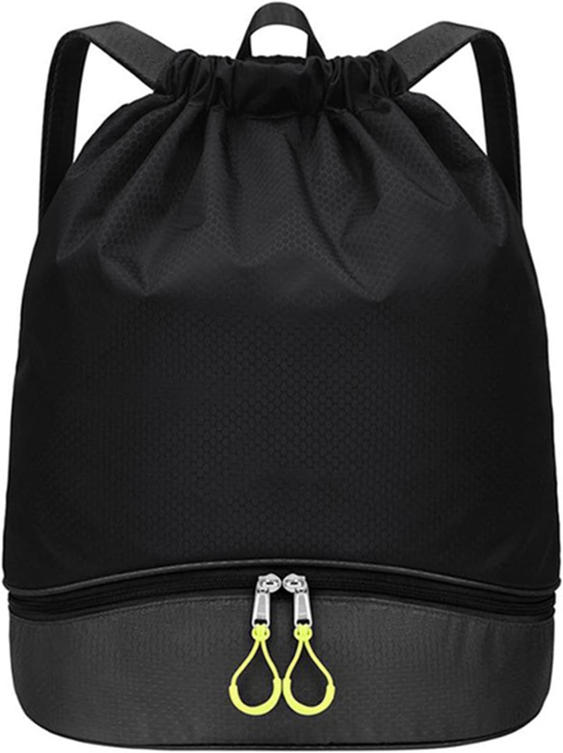 Bolsa De Natación Bolsas De Natación Bolsa De Deportes De Playa De Agua Seca Mochila Casual Femenina con Cordón con Bolsa De Zapatos, Black, One Size