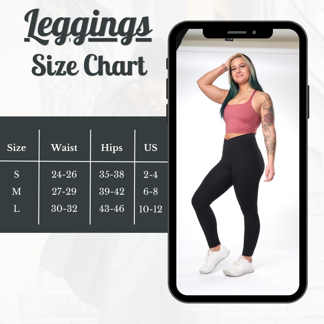 Pantalones de yoga de cintura alta con bolsillos laterales, leggings de entrenamiento para correr, trasero fruncido, corte frontal en V, levantamiento de glúteos, longitud completa para mujer
