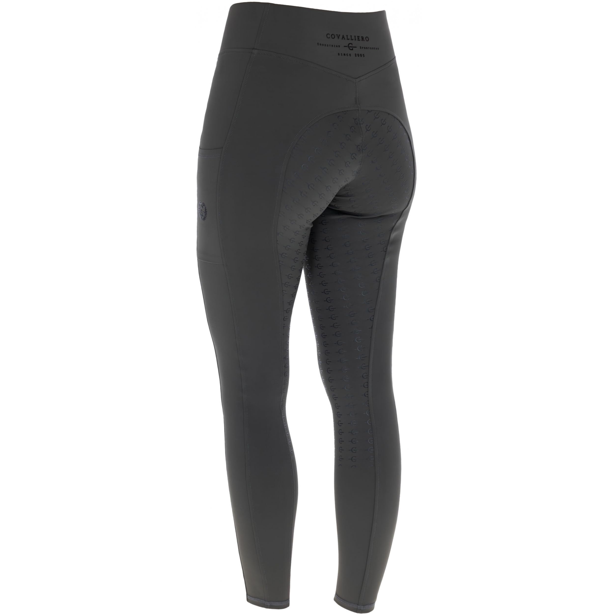 Covalliero - Damen Reitleggings Anniversary – Reithose mit 2 Handytaschen – atmungsaktive Reiterhose – formbeständig, weich & leicht – Reitbekleidung in Graphite & 6 Größen
