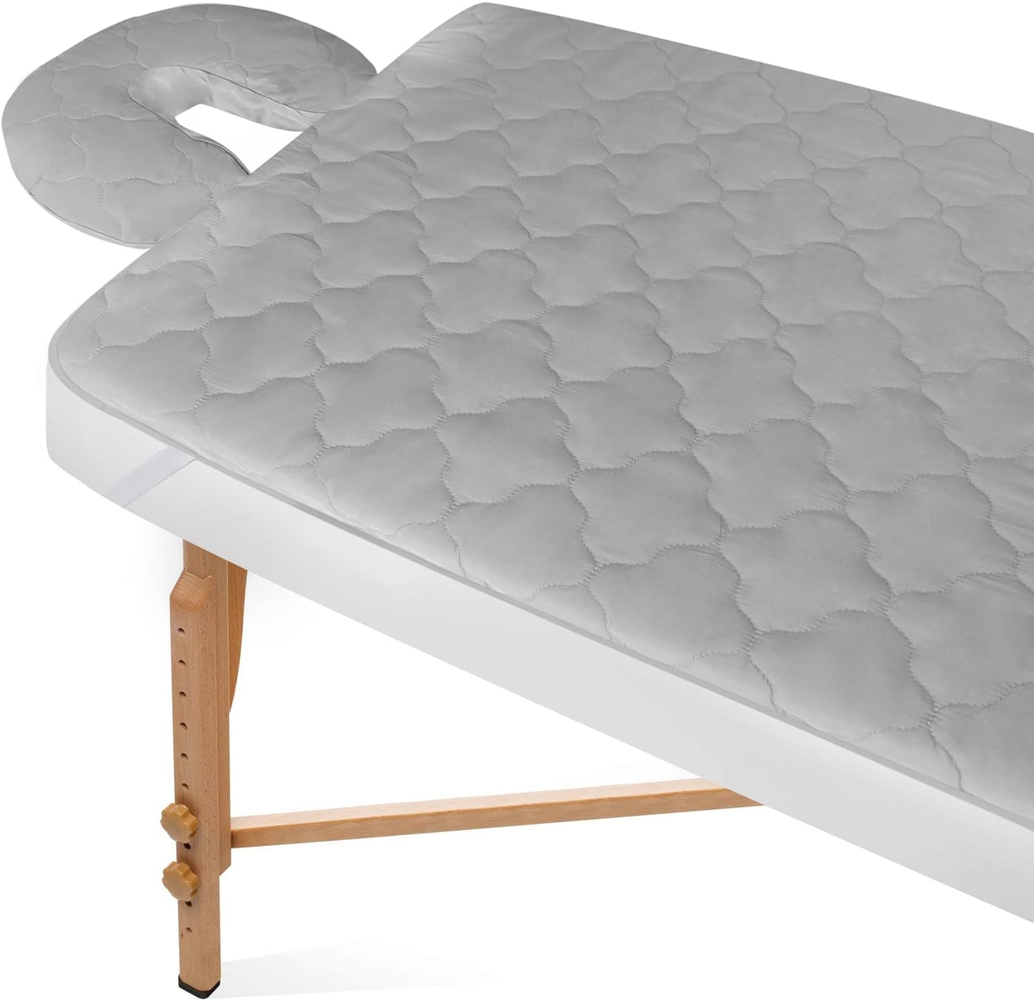 2-Piece Waterproof Massage Table Sheet Set, Extra Soft, Cushy, for Massage Tables, Includes Massage Fitted Sheet and Face Rest Cover, Grey