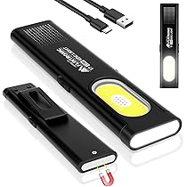 flintronic Mini Torcia Piatta, Lampada da Lavoro COB Ricaricabile Ttramite USB C, 4 modalità di illuminazione, Lampada portatile per Auto, Campeggio, Home e di Emergenza Uso