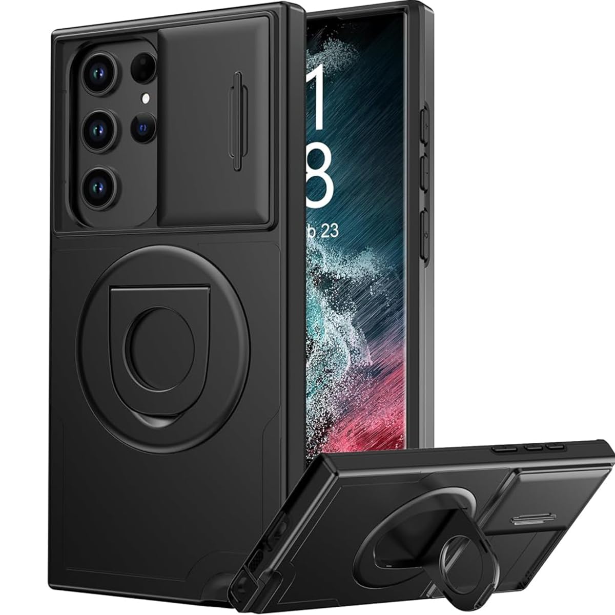 Zitronix® 6.8" Black Samsung Galaxy S22 Ultra Case with Sliding Camera Protector, MagSafe Compatible Ring Holder, Durable TPU, Anti-Scratch, Hands-Free Stand (B0DCP4KRSN) Amazon Price History, Amazon Price Tracker