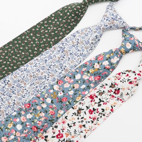 Boys Ties, Kids Floral Tie, Pre-Tied Clip on Neckties, Solid Color Cotton Ties for Kids4