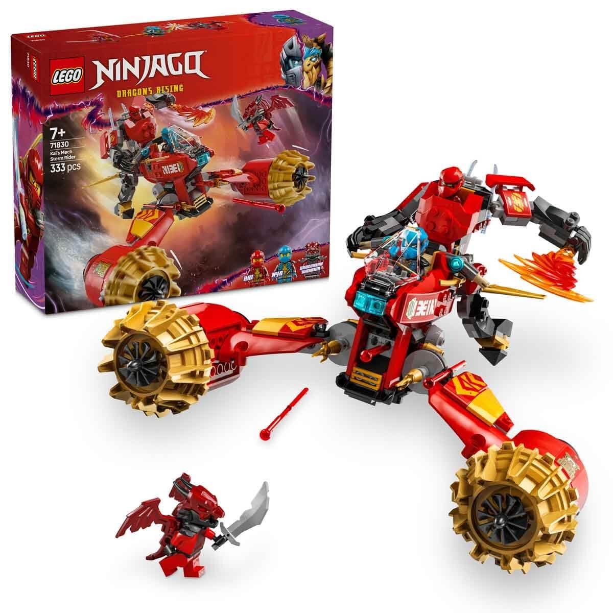 AAA 橙グッズ LEGO NINJAGO Kai's Mech Storm Rider Combo Ninja Toy 71830 Building