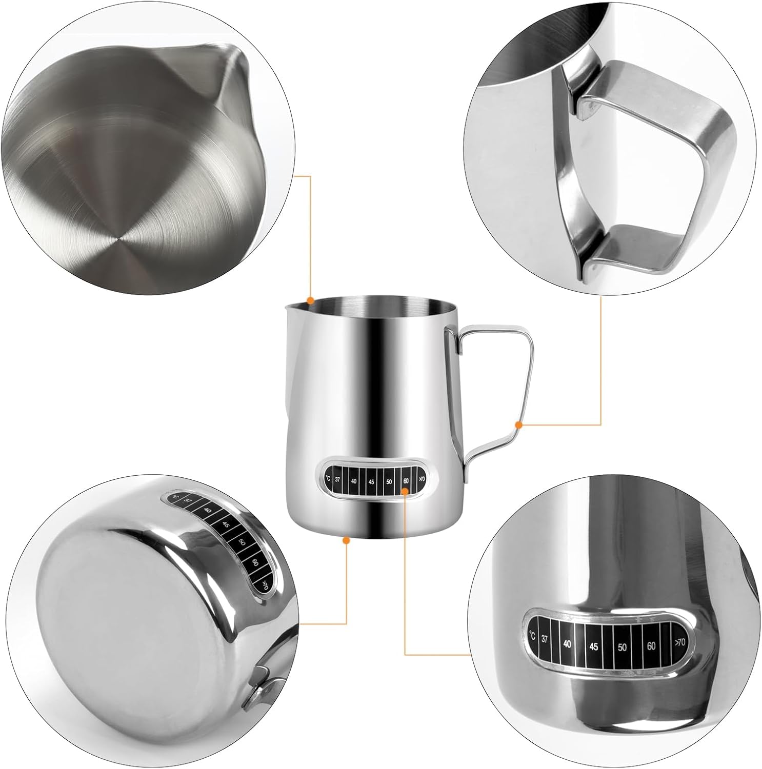2pcs Milk Frothing jug 600ml - Image 3