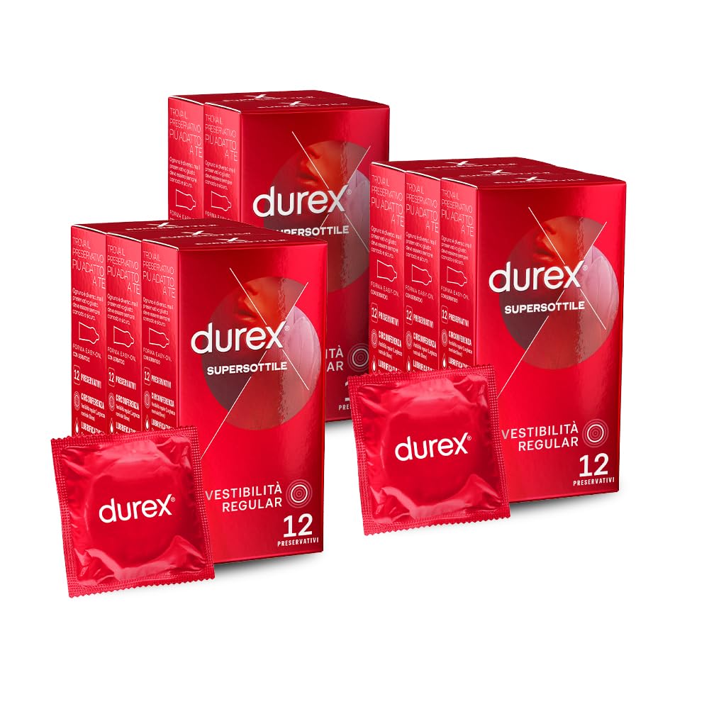 Durex Contatto Comfort Preservativi Sottili (0,055 mm) ad Alta Sensibilità, Maxiformato Esclusiva Online, 96 Profilattici