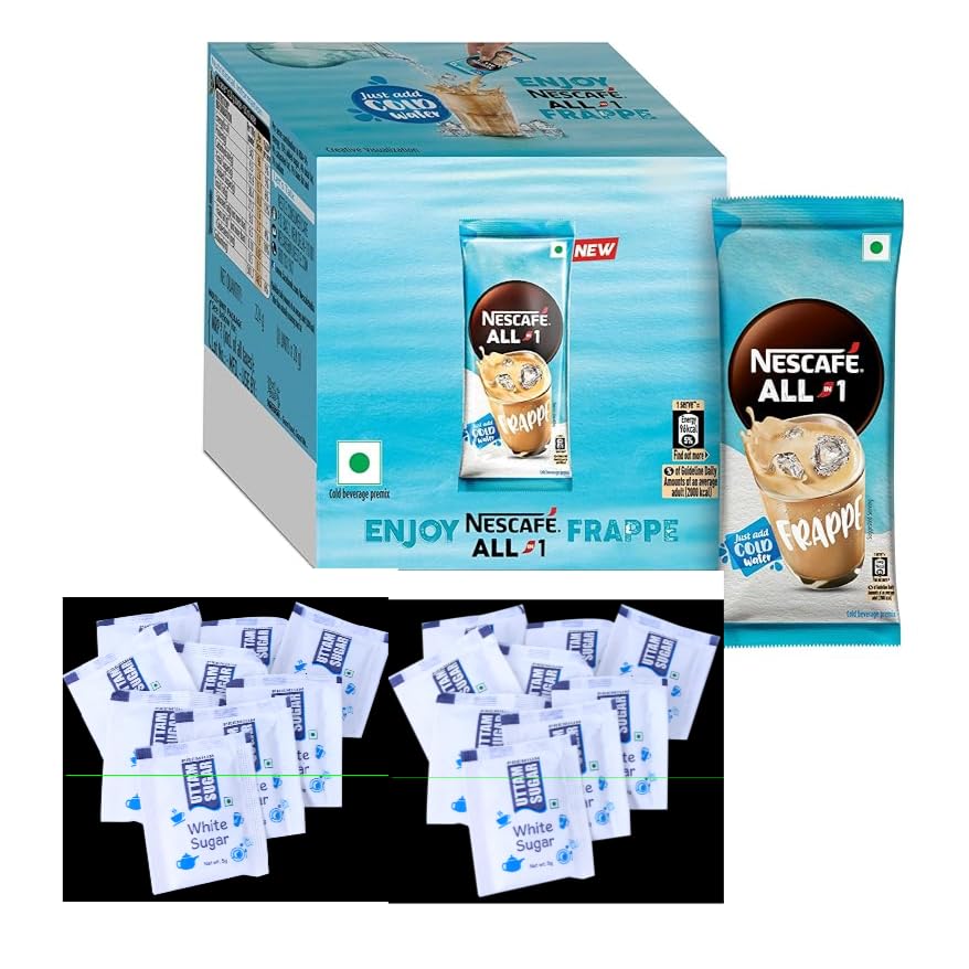 Nes.cafe All In 1 Frappe, Instant Cold Coffee Mix Powder, 300g Pack of 10 Sachets, Just Add Cold Water, & Premium Sugar 200 Sachets (B0D5ZXN6Y1) Amazon Price History, Amazon Price Tracker