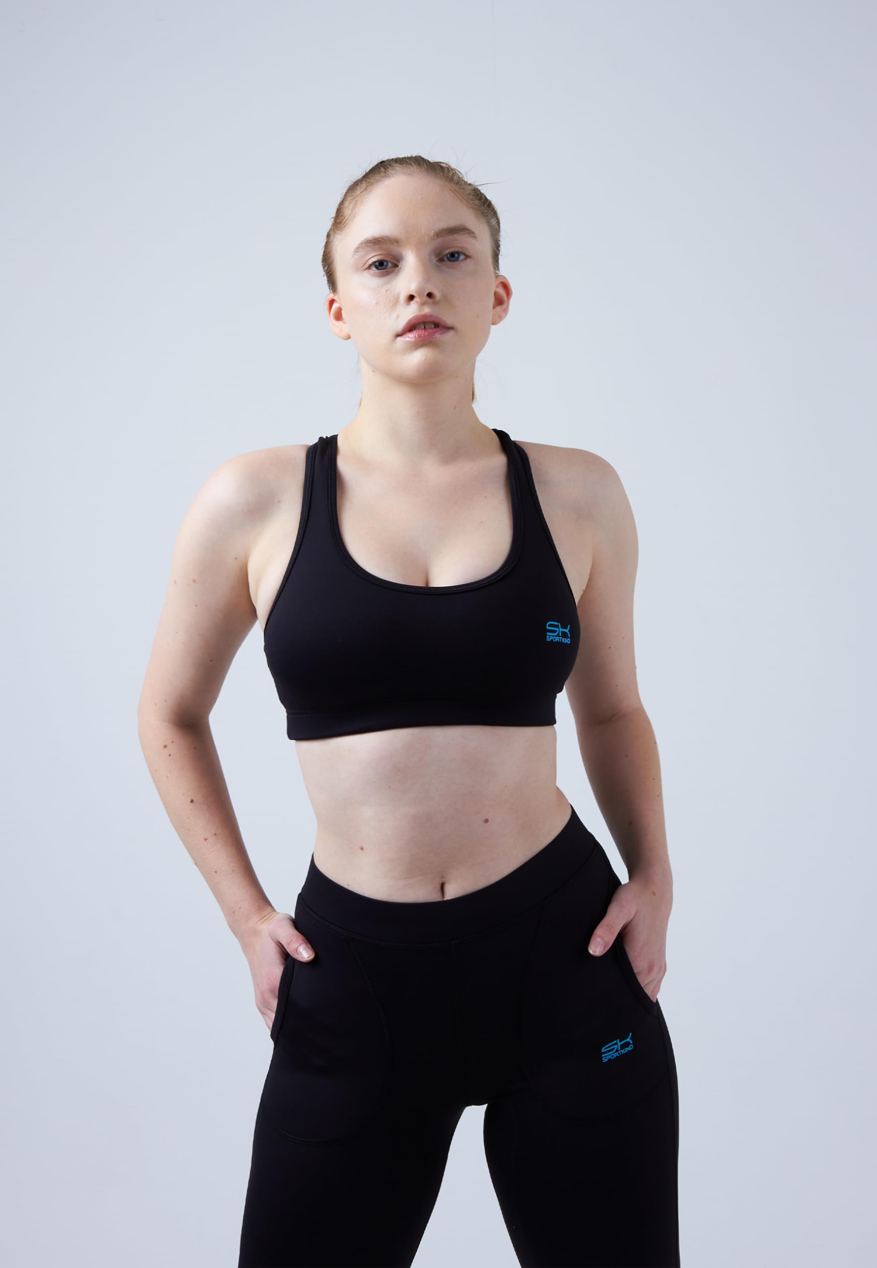 Sportkind Mädchen & Damen Tennis, Padel, Running Tights, Sport 7/8 Lange Leggings mit Taschen, Mid Waist, Blickdicht, atmungsaktiv
