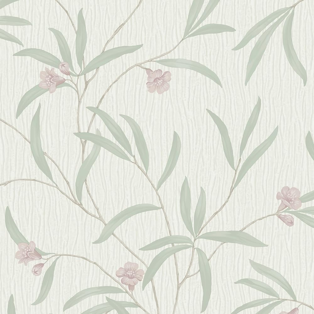 Belgravia Decor White Sage Heather Tiffany Floral Wallpaper Gb41331 - Italian
