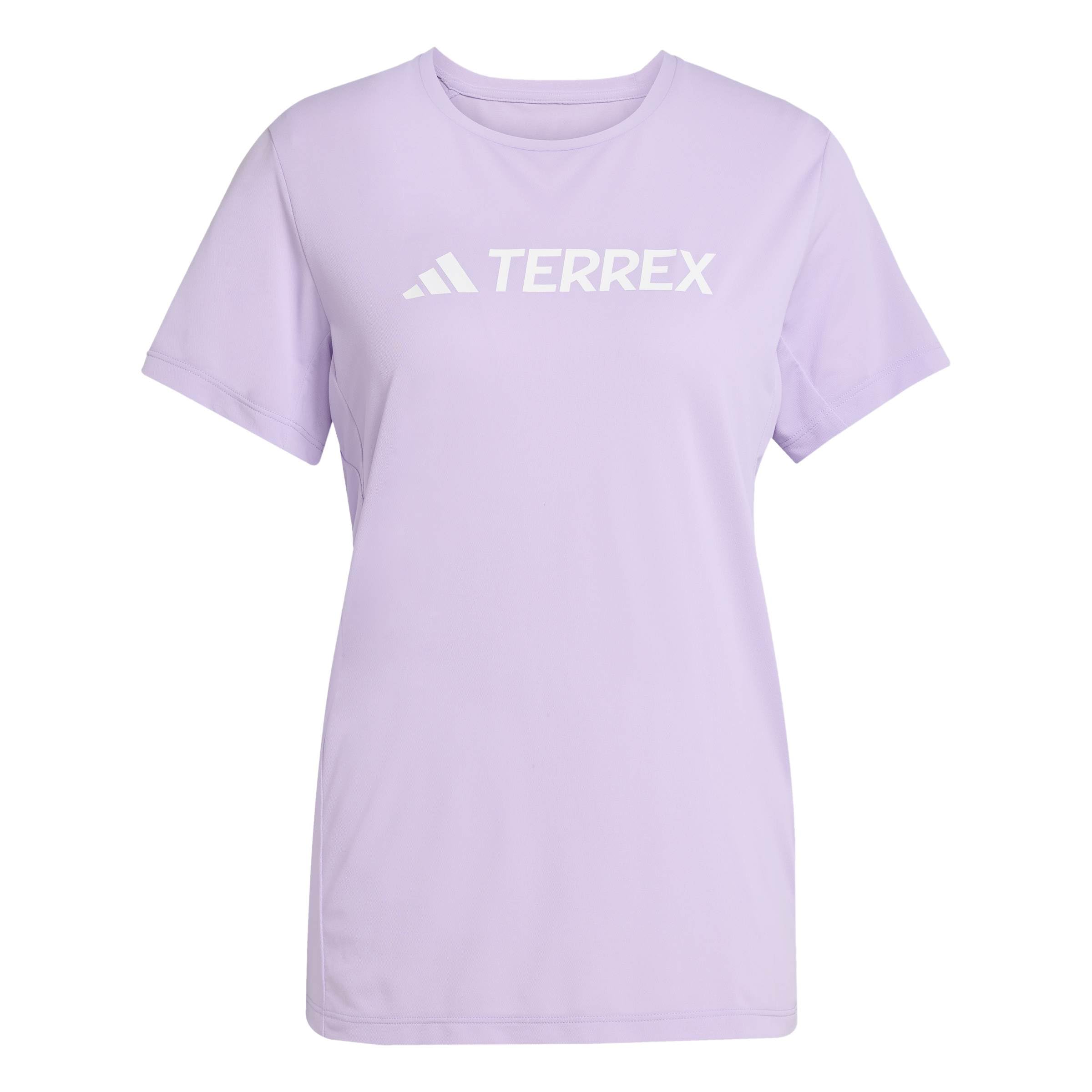 adidas Women's Terrex Multi Climacool Logo Tech T-Shirt, Powder Plum, XS
