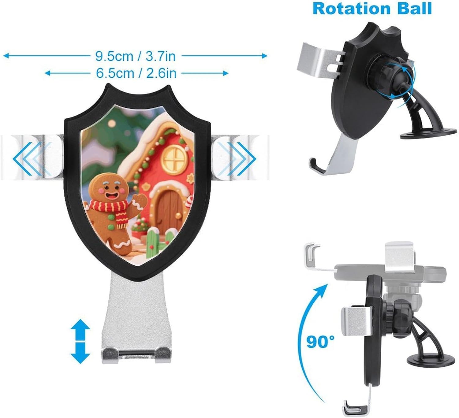 Christmas House Car Phone Holder Mount with Metal Hook Clip image 2