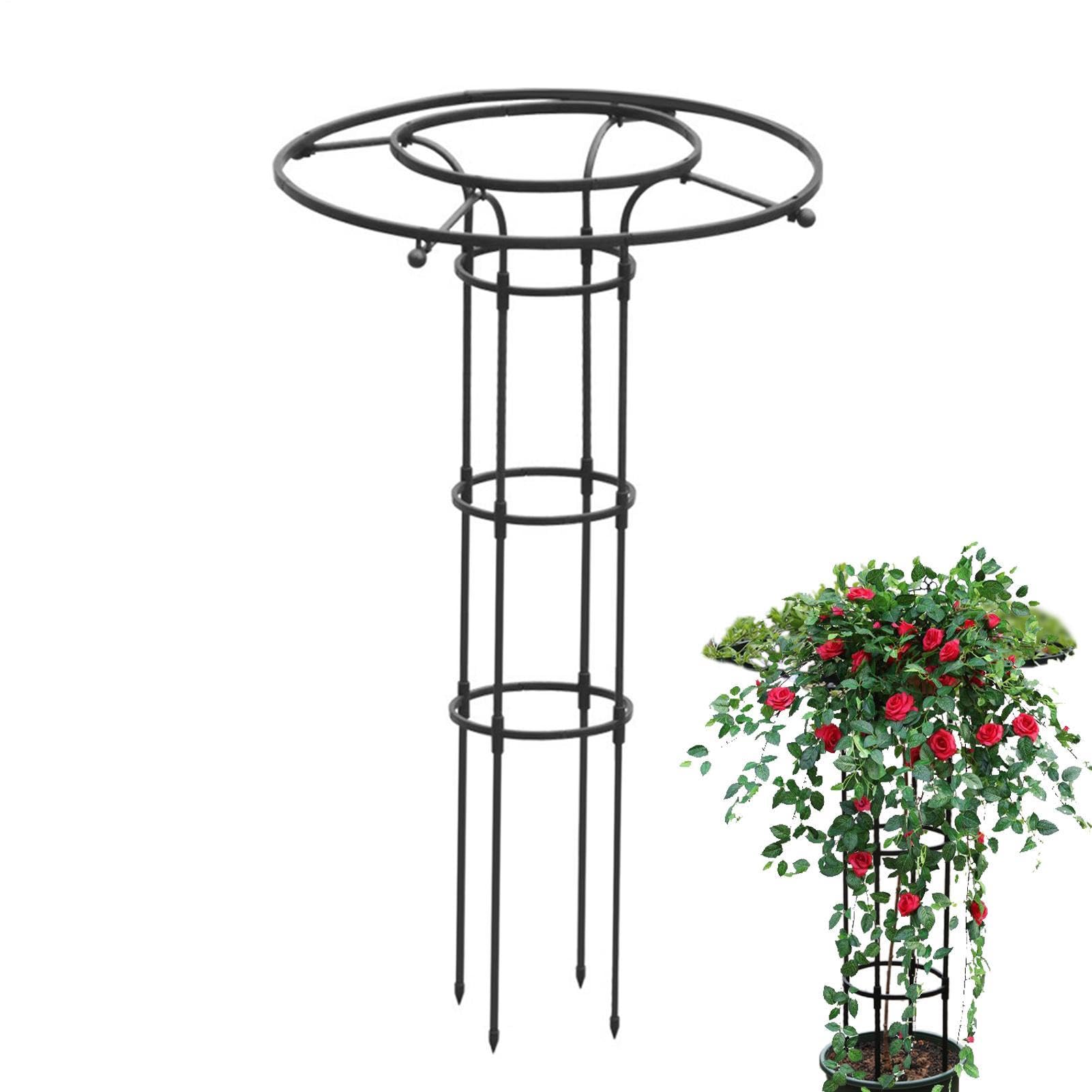 Metal Umbrella Garden Trellis, Vertical Metal Garden Trellis, Umbrella Type Tower Frame for Climbing Plants, Climbing Plant Support Tower, Vertical TrellisTower for Rose, Clematis,