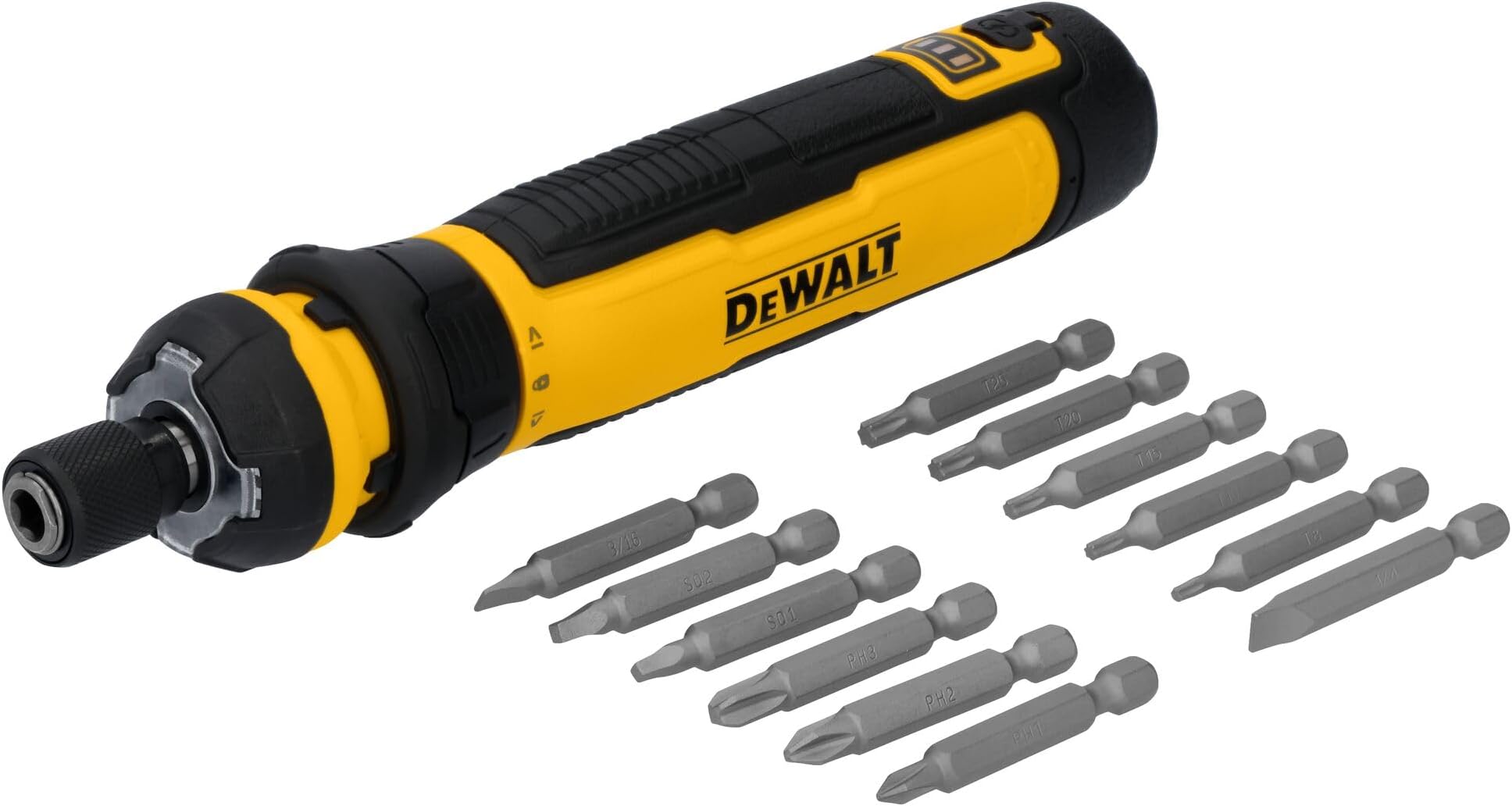 Cordless Screwdriver USB Rechargeable with FLEXDRIVE Control and Screwdriver Bit Set, Electric Screwdriver Cordless with LED Light (DWHT66719)