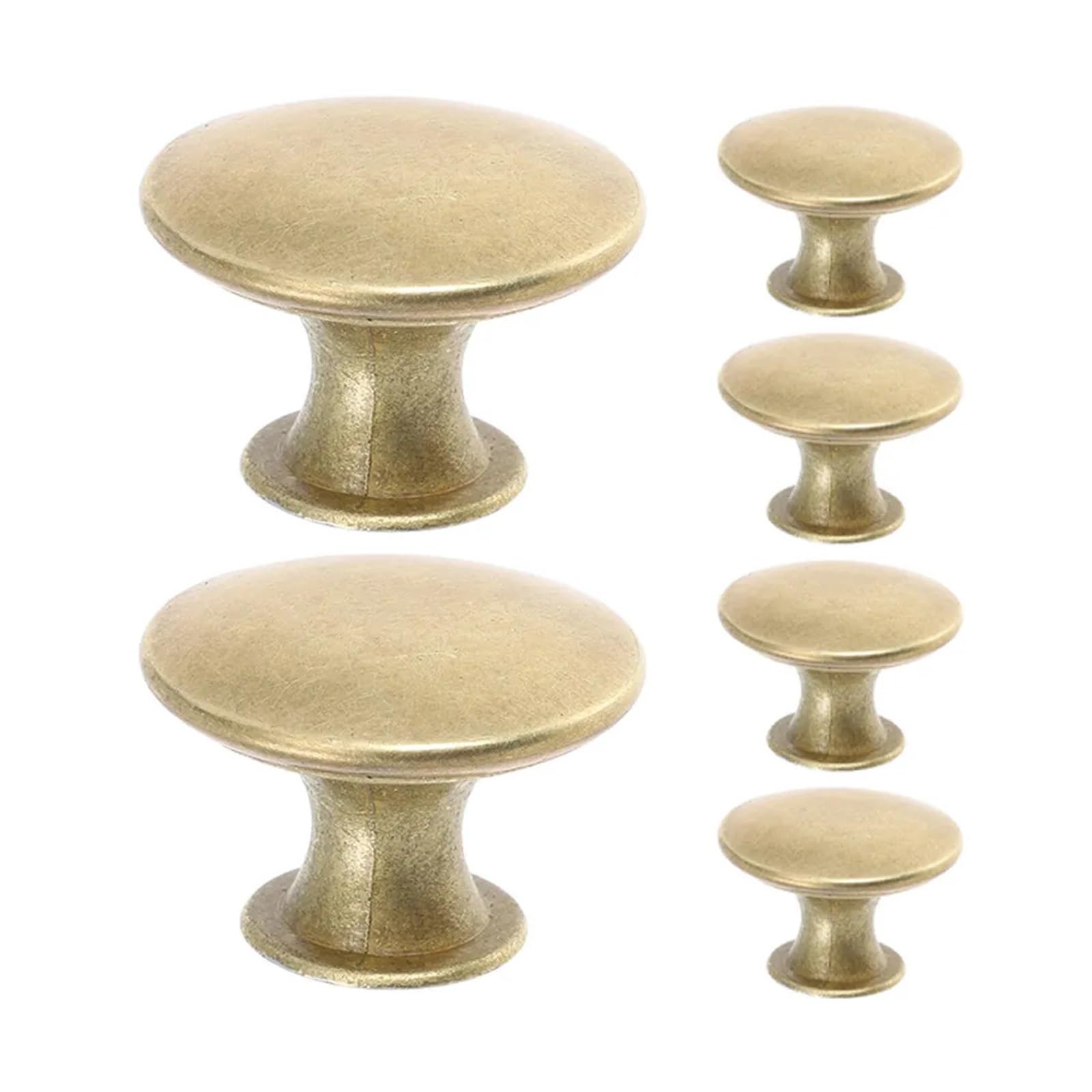 Xavren One Color Round Cabinet Knobs 20Pcs Gold Flat Head Round Cabinet Pulls With Screws