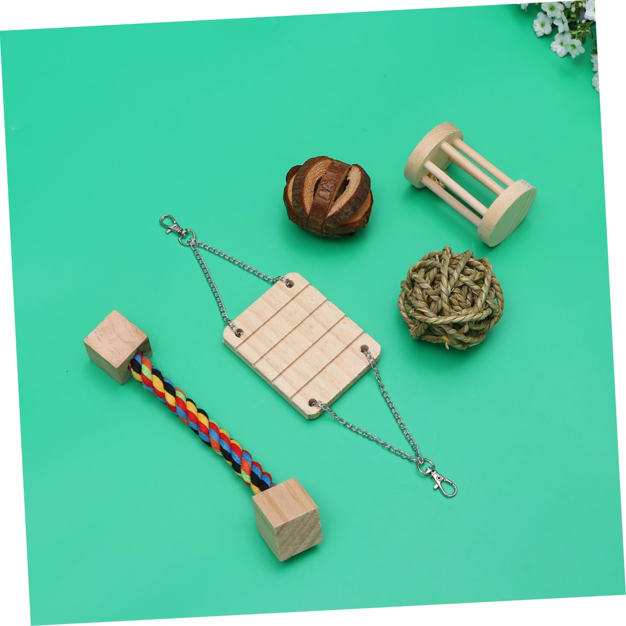 Amosfun 2sätze Hamster Spielzeugset Teiliges Holzspielzeug Für Nager Kauspielzeug Zur Zahnpflege Unterhaltsames Und Lehrreiches Zubehör Für Hamster Und Kleintiere Für Käfige Und