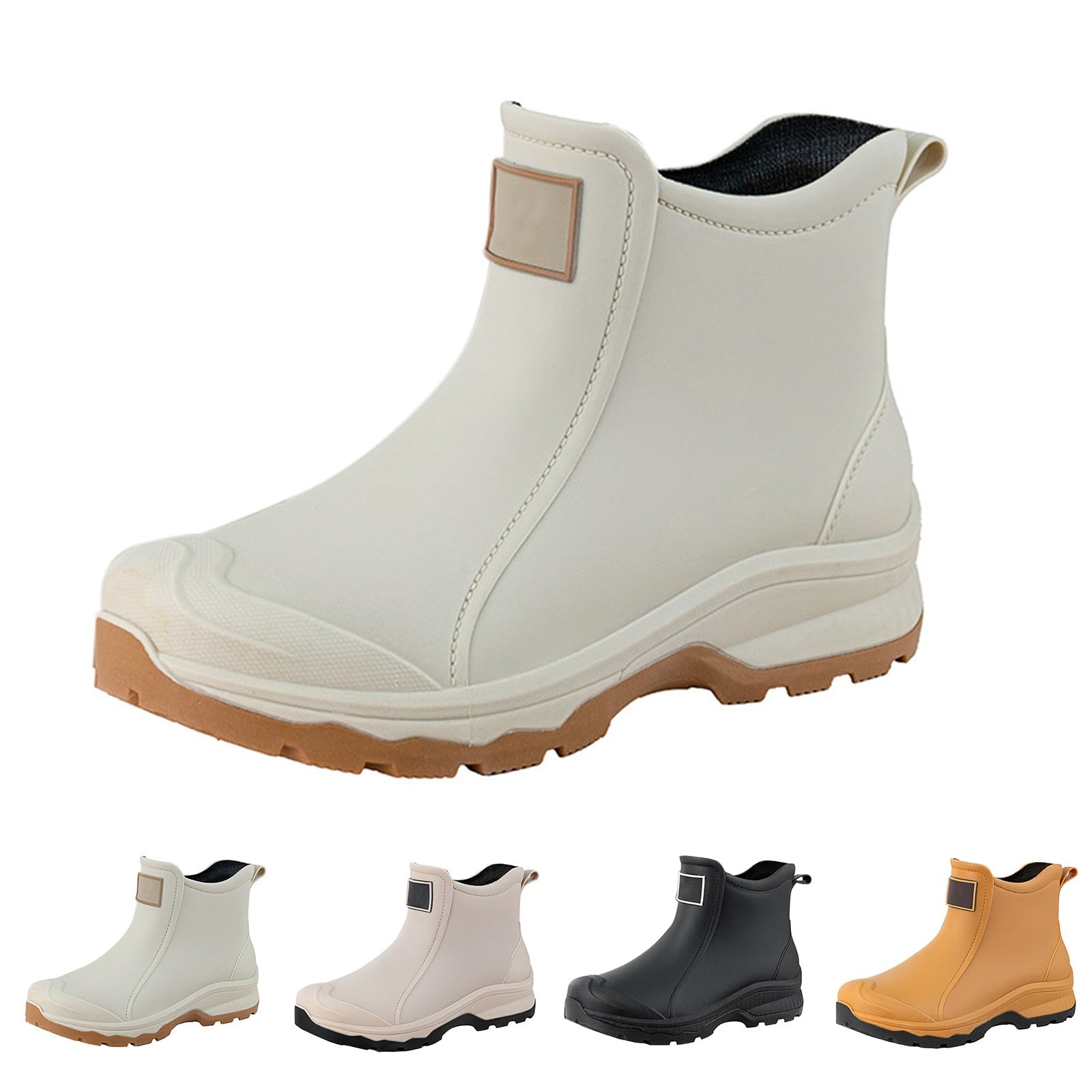 Botas de lluvia de media altura para hombre, suela suave, resistentes al viento, resistentes a la abrasión, zapatos de trabajo, antideslizantes, cómodos, para navegar, acampar, navegar y actividades